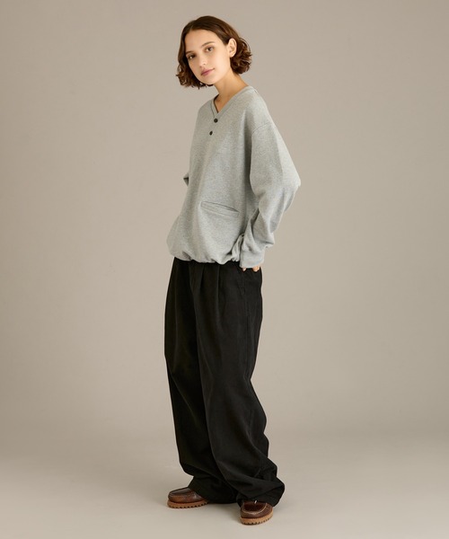 WETTEMPT(ウィテンプト)の「HENRY NECK SWEAT / ヘンリーネックスウェット(スウェット・メンズ・チャコールグレー/杢グレー/ブラック・SMALL/MEDIUM/LARGE)」の12枚目の写真