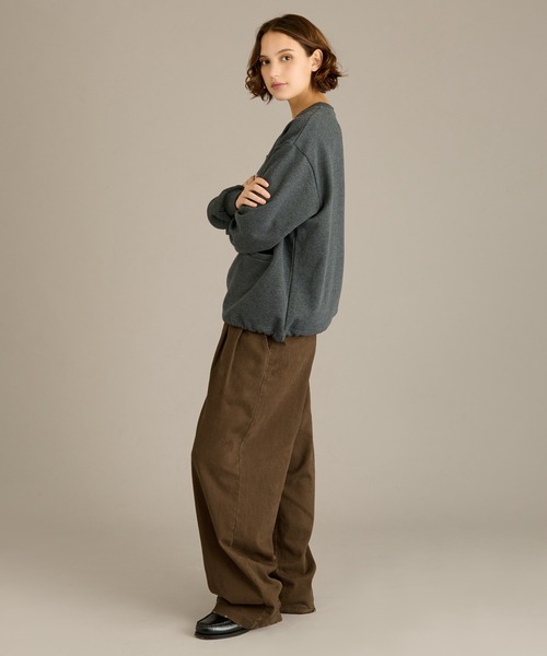 HOWIE clothing ヘンリーネック　スウェット　カーキ セール】HENRY NECK SWEAT / ヘンリーネックスウェット（スウェット