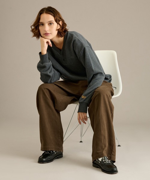 WETTEMPT(ウィテンプト)の「HENRY NECK SWEAT / ヘンリーネックスウェット(スウェット・メンズ・チャコールグレー/杢グレー/ブラック・SMALL/MEDIUM/LARGE)」の6枚目の写真