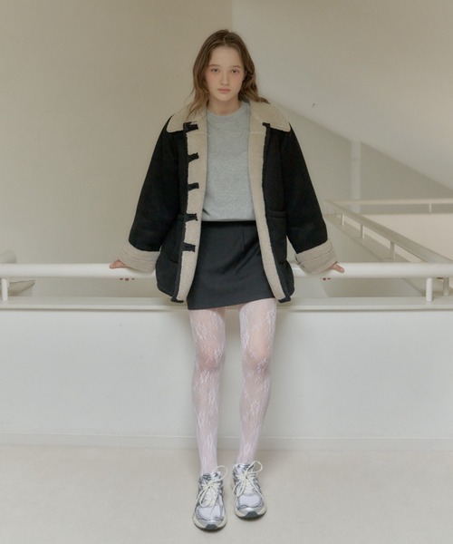 GIUNON（ジウノン）の「back frill mini skirt / バックフリルミニスカート（スカート・レディース・グレー/ブラック・FREE）」の18枚目の写真