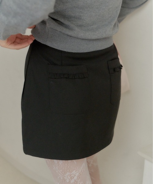 GIUNON（ジウノン）の「back frill mini skirt / バックフリルミニスカート（スカート・レディース・グレー/ブラック・FREE）」の22枚目の写真