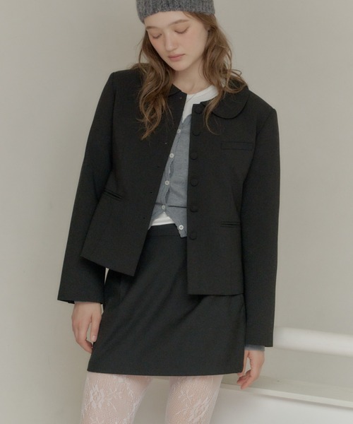 GIUNON（ジウノン）の「back frill mini skirt / バックフリルミニスカート（スカート・レディース・グレー/ブラック・FREE）」の8枚目の写真