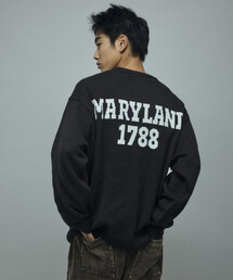 Firsthand（ファーストハンド）の「Firsthand/ファーストハンド オーバーサイズ スウェットライクニット /  レタード ロゴクルーネックニット（ニット/セーター・メンズ）」