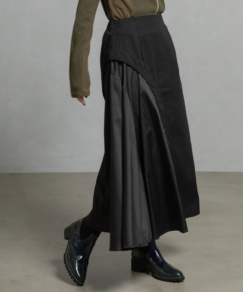 MARECHAL TERRE（マルシャルテル）の「コンビネーションアシンメトリースカート（スカート・レディース・ブラック系その他/チャコールグレー/ブラック/インディゴブルー・MEDIUM）」の3枚目の写真