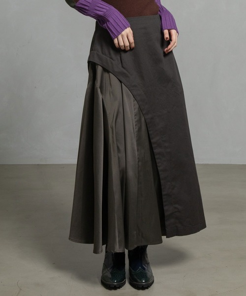 MARECHAL TERRE（マルシャルテル）の「コンビネーションアシンメトリースカート（スカート・レディース・ブラック系その他/チャコールグレー/ブラック/インディゴブルー・MEDIUM）」の4枚目の写真
