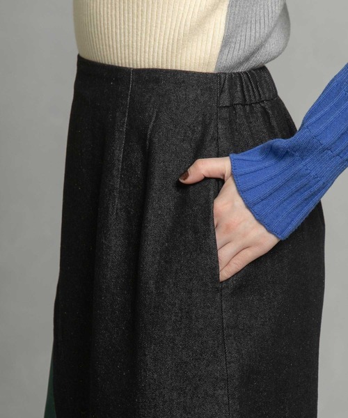 MARECHAL TERRE（マルシャルテル）の「コンビネーションアシンメトリースカート（スカート・レディース・ブラック系その他/チャコールグレー/ブラック/インディゴブルー・MEDIUM）」の9枚目の写真