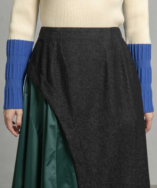 MARECHAL TERRE（マルシャルテル）の「コンビネーションアシンメトリースカート（スカート・レディース・ブラック系その他/チャコールグレー/ブラック/インディゴブルー・MEDIUM）」の10枚目の写真