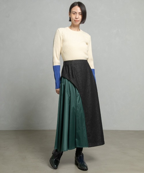 MARECHAL TERRE（マルシャルテル）の「コンビネーションアシンメトリースカート（スカート・レディース・ブラック系その他/チャコールグレー/ブラック/インディゴブルー・MEDIUM）」の11枚目の写真