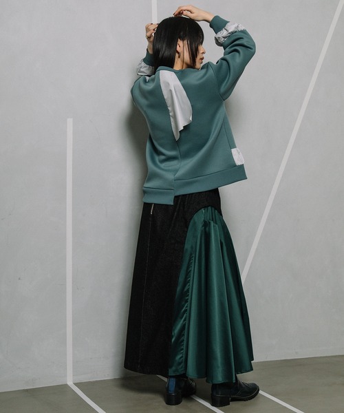 MARECHAL TERRE（マルシャルテル）の「コンビネーションアシンメトリースカート（スカート・レディース・ブラック系その他/チャコールグレー/ブラック/インディゴブルー・MEDIUM）」の7枚目の写真