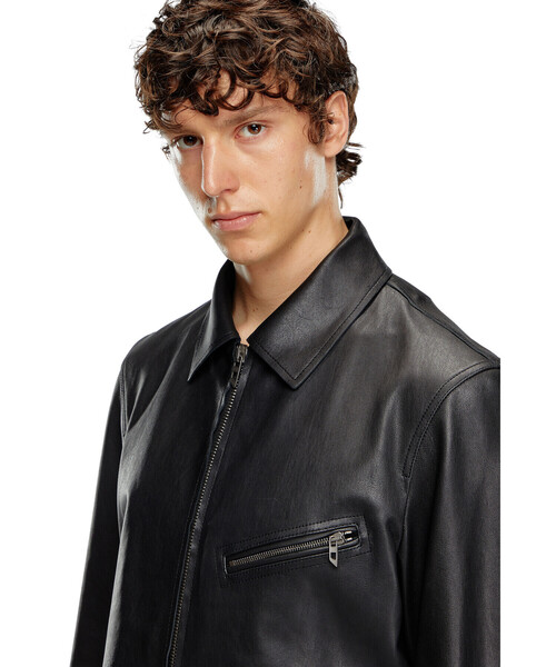 DIESEL ブラックレザーライダースジャケット DIESEL】ディーゼル 