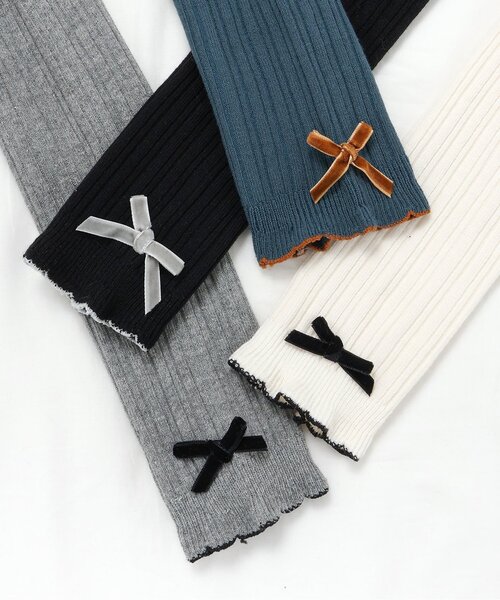 apres les cours(アプレレクール)の「【ジュニア対応】裾リボンレギンス(レギンス/スパッツ・キッズ・ブラック/アイボリー/エメラルド/グレー・90/140/120/110/100)」の10枚目の写真