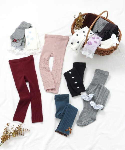 apres les cours(アプレレクール)の「【ジュニア対応】裾リボンレギンス(レギンス/スパッツ・キッズ・ブラック/アイボリー/エメラルド/グレー・90/140/120/110/100)」の11枚目の写真