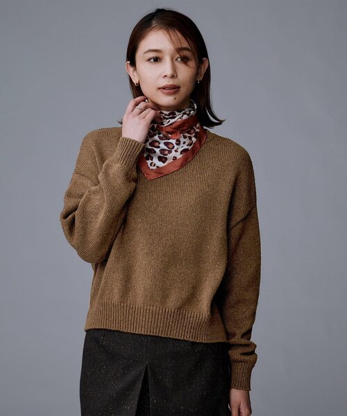 UNTITLED(アンタイトル)の「【セットアップ可/ゆったり】ウール混ラメニット(ニット/セーター・レディース・チャコールグレー/ダークブラウン/ライトグレー・48/44/04/02/00)」の11枚目の写真