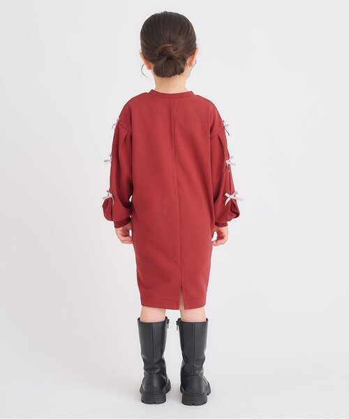 セール】【WEB限定/ジュニア対応】袖リボンワンピース（ワンピース