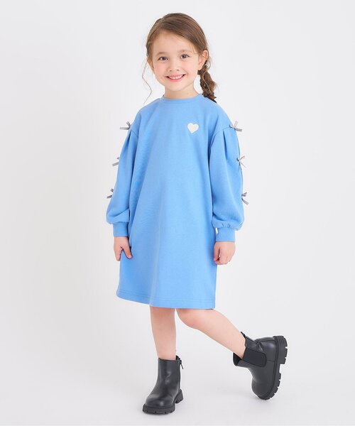 apres les cours（アプレレクール）の「【WEB限定/ジュニア対応】袖リボンワンピース（ワンピース・キッズ・アイボリー/サックスブルー/グレー/レッド・80/90/100/110/120/130/140）」の9枚目の写真