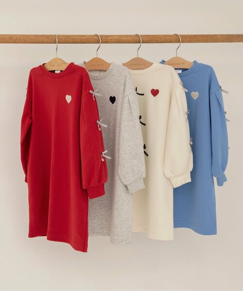 apres les cours（アプレレクール）の「【WEB限定/ジュニア対応】袖リボンワンピース（ワンピース・キッズ・アイボリー/サックスブルー/グレー/レッド・80/90/100/110/120/130/140）」の12枚目の写真