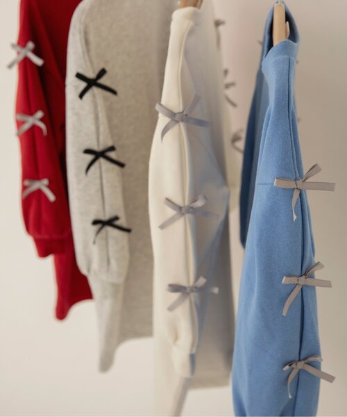 apres les cours（アプレレクール）の「【WEB限定/ジュニア対応】袖リボンワンピース（ワンピース・キッズ・アイボリー/サックスブルー/グレー/レッド・80/90/100/110/120/130/140）」の14枚目の写真