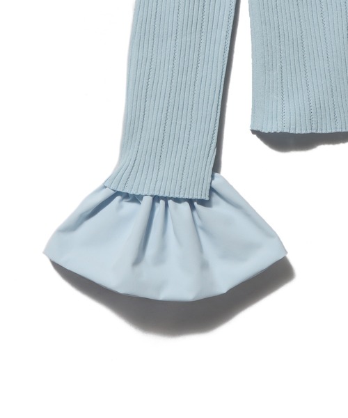 ESTNATION（エストネーション）の「ESTNATION / シュシュコンビ アイレットリブニット（カーディガン/ボレロ・レディース・オフホワイト/ライトブルー/ネイビー・FREE）」の6枚目の写真