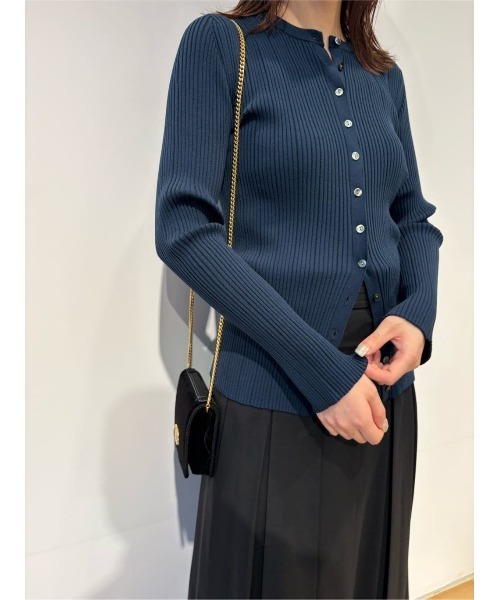 ESTNATION（エストネーション）の「ESTNATION / シュシュコンビ アイレットリブニット（カーディガン/ボレロ・レディース・オフホワイト/ライトブルー/ネイビー・FREE）」の12枚目の写真