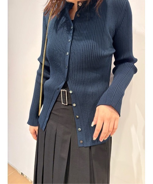 ESTNATION（エストネーション）の「ESTNATION / シュシュコンビ アイレットリブニット（カーディガン/ボレロ・レディース・オフホワイト/ライトブルー/ネイビー・FREE）」の13枚目の写真