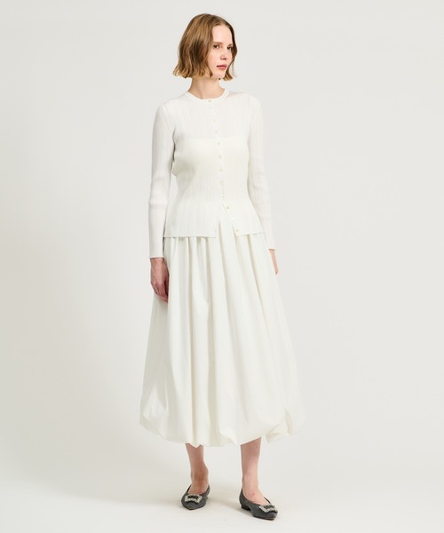 ESTNATION（エストネーション）の「ESTNATION / シュシュコンビ アイレットリブニット（カーディガン/ボレロ・レディース・オフホワイト/ライトブルー/ネイビー・FREE）」の17枚目の写真