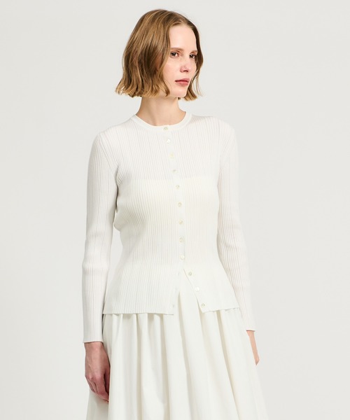 ESTNATION（エストネーション）の「ESTNATION / シュシュコンビ アイレットリブニット（カーディガン/ボレロ・レディース・オフホワイト/ライトブルー/ネイビー・FREE）」の14枚目の写真