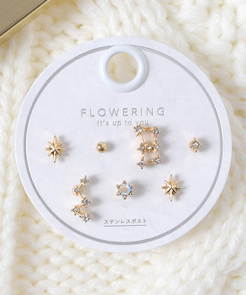 Flowering（フラワーリング）の「ガーリー/リボン/ハート/星座/セットピアス（ピアス（両耳用）・レディース・ゴールド/ピンク/ブラック系1/レッド/ゴールド系2/シルバー系2/ゴールド系1/シルバー/ブラック/ピンクゴールド/シャンパン/シルバー系1・FREE）」の11枚目の写真