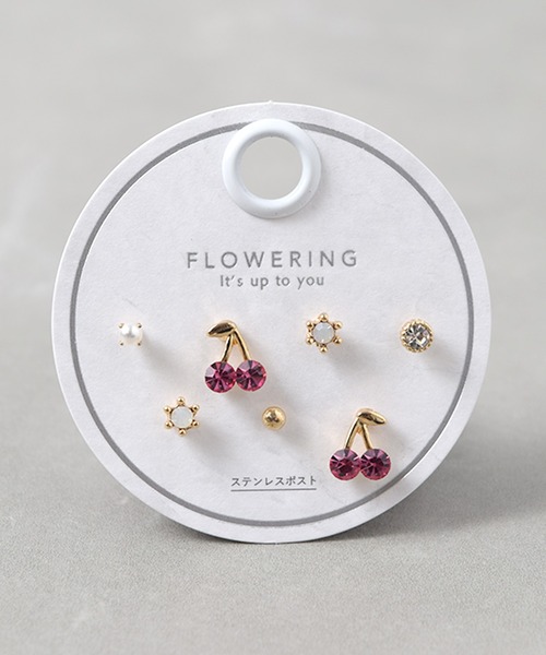 Flowering（フラワーリング）の「ガーリー/リボン/ハート/星座/セットピアス（ピアス（両耳用）・レディース・ゴールド/ピンク/ブラック系1/レッド/ゴールド系2/シルバー系2/ゴールド系1/シルバー/ブラック/ピンクゴールド/シャンパン/シルバー系1・FREE）」の12枚目の写真