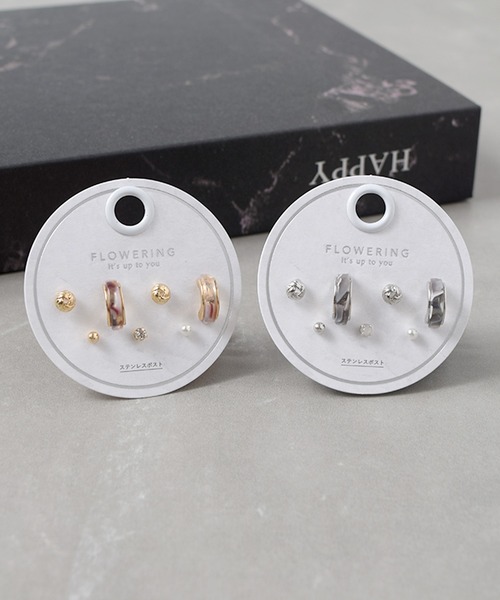 Flowering（フラワーリング）の「ガーリー/リボン/ハート/星座/セットピアス（ピアス（両耳用）・レディース・ゴールド/ピンク/ブラック系1/レッド/ゴールド系2/シルバー系2/ゴールド系1/シルバー/ブラック/ピンクゴールド/シャンパン/シルバー系1・FREE）」の13枚目の写真