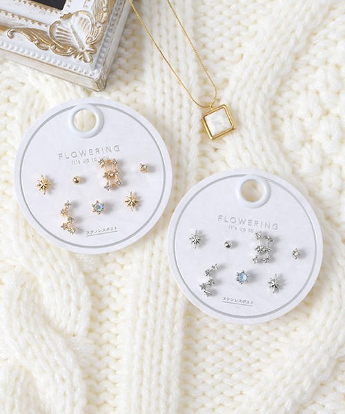 Flowering（フラワーリング）の「ガーリー/リボン/ハート/星座/セットピアス（ピアス（両耳用）・レディース・ゴールド/ピンク/ブラック系1/レッド/ゴールド系2/シルバー系2/ゴールド系1/シルバー/ブラック/ピンクゴールド/シャンパン/シルバー系1・FREE）」の14枚目の写真