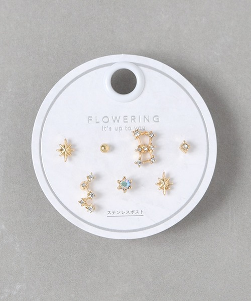 Flowering（フラワーリング）の「ガーリー/リボン/ハート/星座/セットピアス（ピアス（両耳用）・レディース・ゴールド/ピンク/ブラック系1/レッド/ゴールド系2/シルバー系2/ゴールド系1/シルバー/ブラック/ピンクゴールド/シャンパン/シルバー系1・FREE）」の20枚目の写真