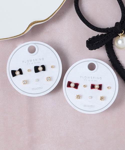 Flowering（フラワーリング）の「ガーリー/リボン/ハート/星座/セットピアス（ピアス（両耳用）・レディース・ゴールド/ピンク/ブラック系1/レッド/ゴールド系2/シルバー系2/ゴールド系1/シルバー/ブラック/ピンクゴールド/シャンパン/シルバー系1・FREE）」の16枚目の写真