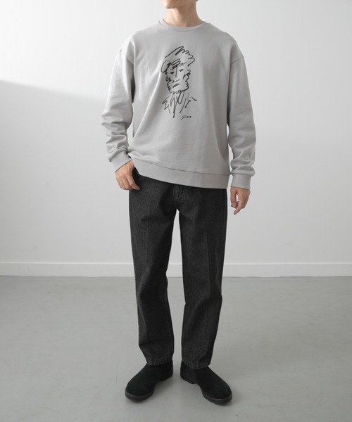 ITEMS URBANRESEARCH（アイテムズ アーバンリサーチ）の「フレンチアートプリントクルーネックスウェット（スウェット・メンズ・ホワイト/ホワイト系その他/グレー/グレー系その他・LARGE/MEDIUM）」の10枚目の写真