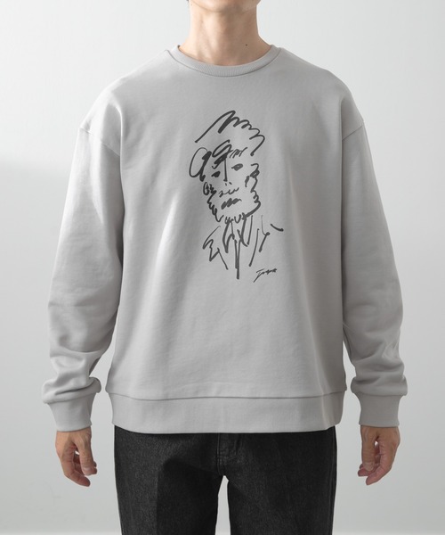 セール】フレンチアートプリントクルーネックスウェット（スウェット