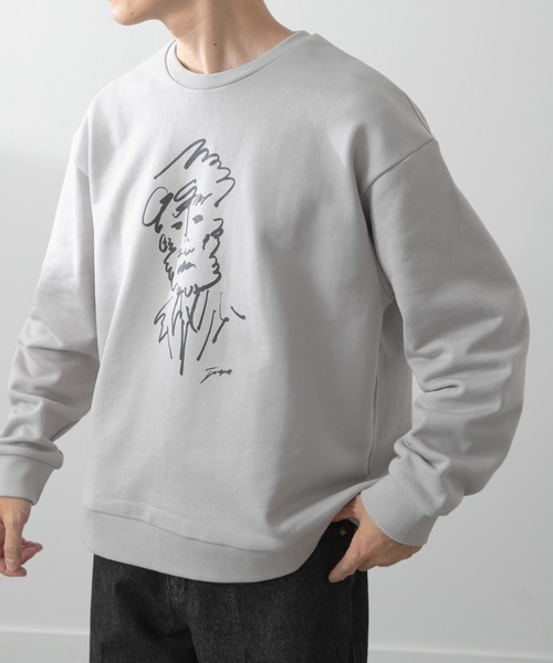 セール】フレンチアートプリントクルーネックスウェット（スウェット