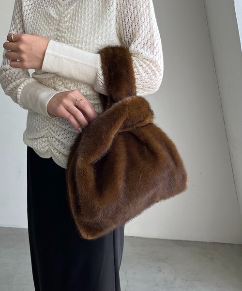 CAPRICIEUX LE'MAGE(カプリシューレマージュ)の「ファーマルシェバッグ(ハンドバッグ・レディース・ブラウン/ダークブラウン・FREE)」の7枚目の写真