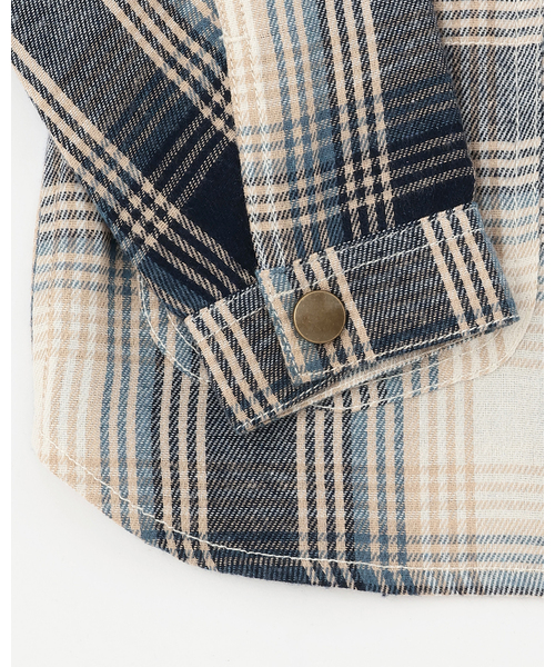 petit main（プティマイン）の「【Lee】デニム・チェックシャツ（シャツ/ブラウス・キッズ・カラフル/ブルー/ダークグレー・130cm/120cm/90cm/110cm/100cm/80ｃｍ）」の9枚目の写真
