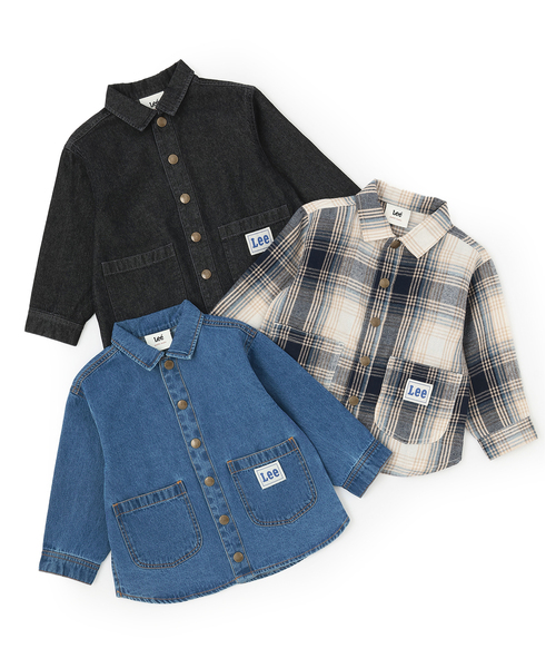 petit main（プティマイン）の「【Lee】デニム・チェックシャツ（シャツ/ブラウス・キッズ・カラフル/ブルー/ダークグレー・130cm/120cm/90cm/110cm/100cm/80ｃｍ）」の11枚目の写真
