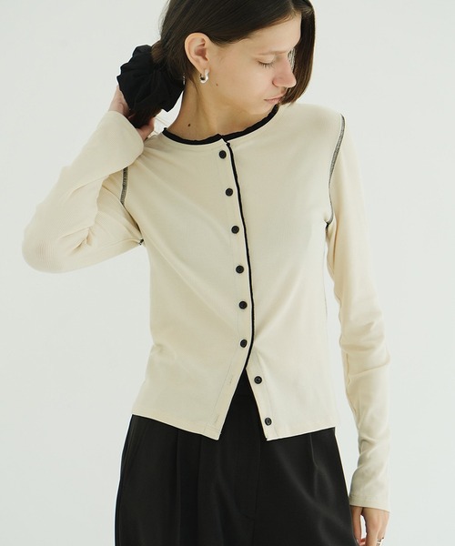 セール】W FACE BICOLOR CARDIGAN（カーディガン/ボレロ）｜CLANE