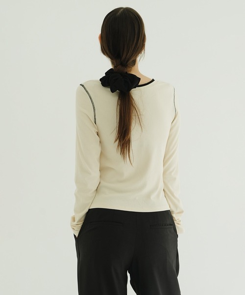 CLANE(クラネ)の「W FACE BICOLOR CARDIGAN(カーディガン/ボレロ・レディース・アイボリー・1)」の5枚目の写真