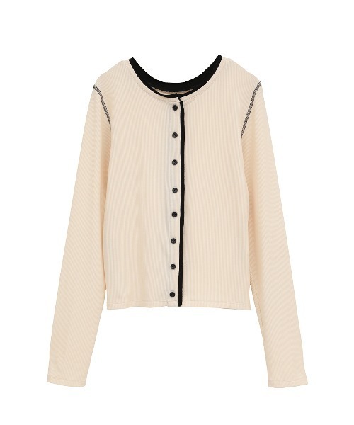 セール】W FACE BICOLOR CARDIGAN（カーディガン/ボレロ）｜CLANE