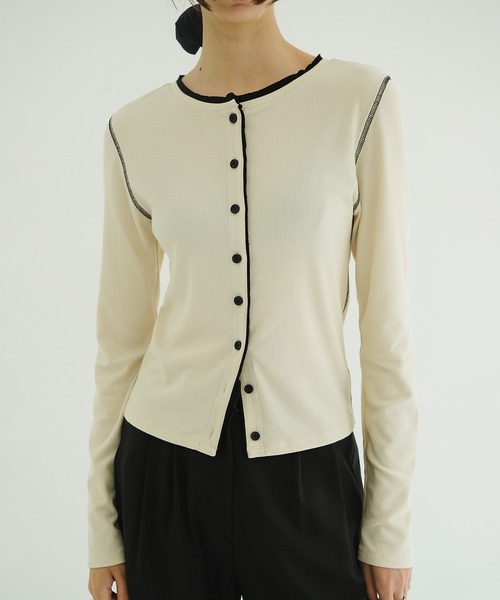 CLANE(クラネ)の「W FACE BICOLOR CARDIGAN(カーディガン/ボレロ・レディース・アイボリー・1)」の15枚目の写真