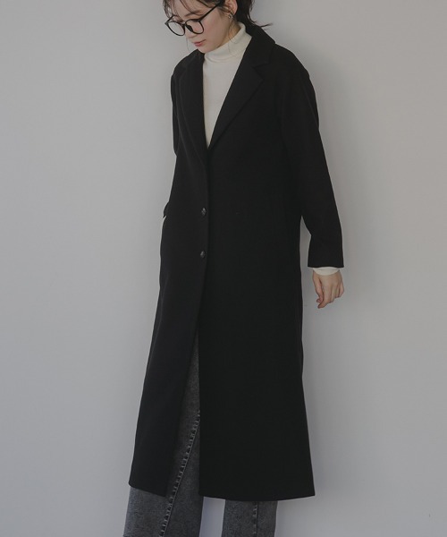 NEVERTRUST ブラック チェスターコート サイズ2 Zeal】ウールビーバーシングルチェスターコート(ミドルレングス