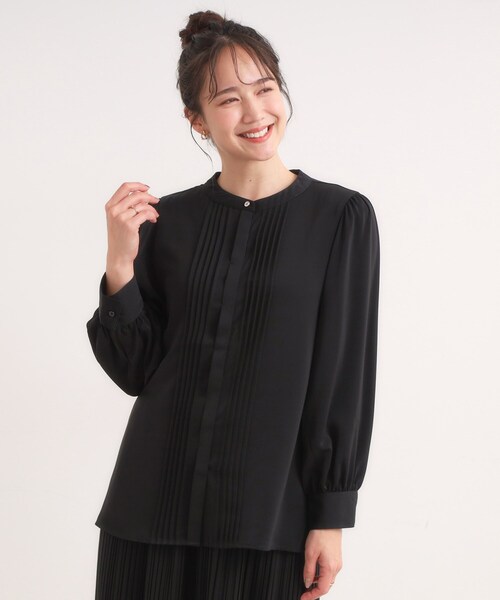 新品☆GUCCI グッチ☆ピンタックバンドカラーブラウス 38 チュニック 新品☆GUCCI グッチ☆ピンタックバンドカラーブラウス 38 チュニック