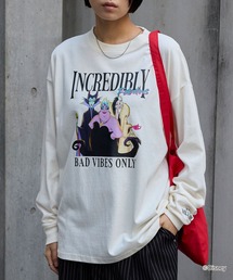 Disney Villains 別注 ピグメント加工ビッグシルエットプリント長袖Tシャツ