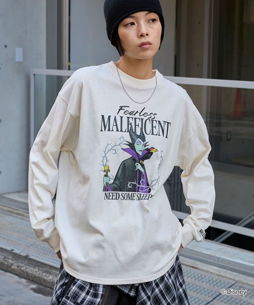 Disney Villains 別注 ピグメント加工ビッグシルエットプリント長袖T