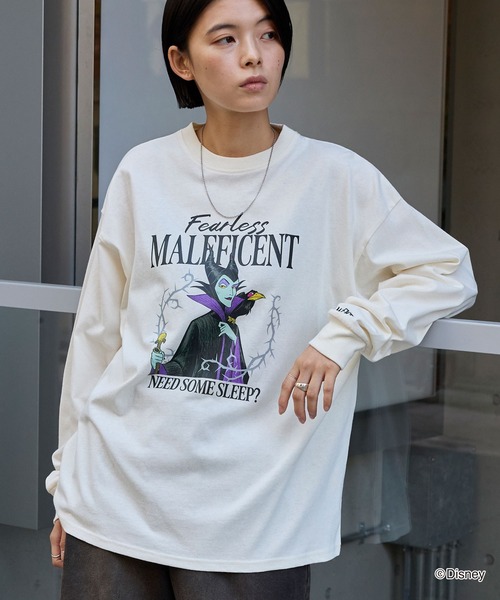 Disney Villains 別注 ピグメント加工ビッグシルエットプリント長袖T