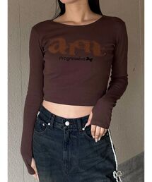 ロゴパッチクロップロンT