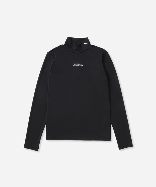 Saturdays Golf(サタデーズゴルフ)の「LS Mockneck Shirt | WOMEN(Tシャツ/カットソー・レディース・ブラック/ホワイト・M/S)」の1枚目の写真