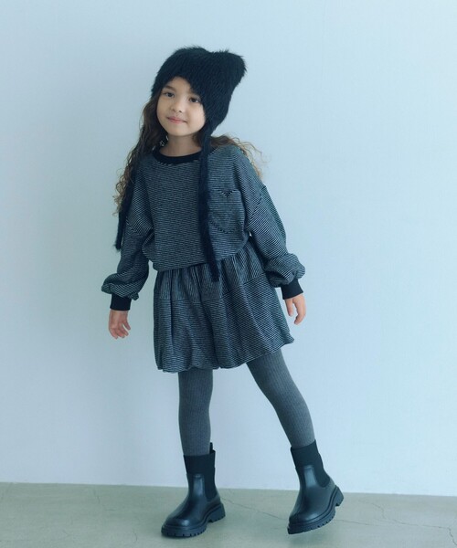 green label relaxing(グリーンレーベルリラクシング)の「ストレッチ リブ ショートブーツ / キッズ 17cm-23cm(ブーツ・キッズ・ブラック/ダークグレー・22cm/23cm/18cm/21cm/20cm/19cm/17cm)」の6枚目の写真